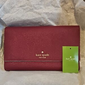 New kate spade Burgendy Clutch
